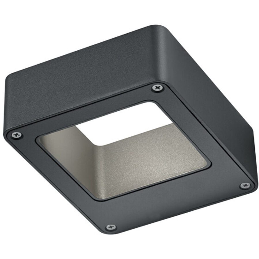 Wandlampe aussen Rober Grau 12 cm 4.5 cm - Farbe: anthrazit - LED - Lichtfarbe: Warmweiss - Material: Aluminium-Druckguss - Wandlampe aussen- LED