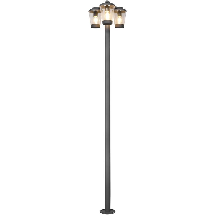 Stehlampe aussen Cagver Grau 44.6 cm 220 cm - Farbe: anthrazit - Material: Aluminium-Druckguss - Stehlampe aussen