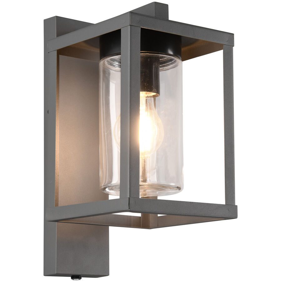 Wandlampe aussen Lungo Grau 16 cm 33 cm - Farbe: anthrazit - Material: Aluminium-Druckguss - Wandlampe aussen