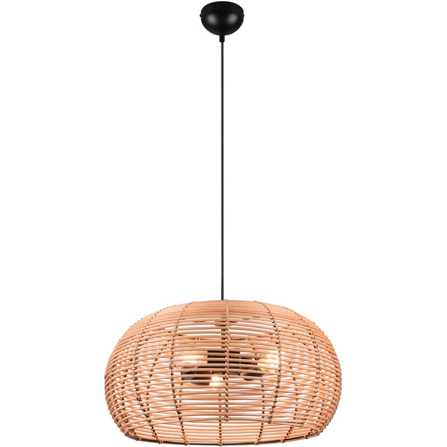 Pendellampe Cralga Rattan 50 cm 150 cm - Farbe: natur - Pendellampe