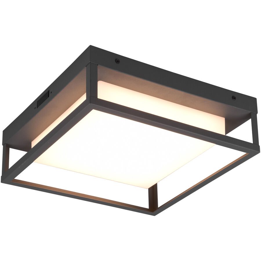 Deckenlampe Werot Grau Metall 30 cm 10 cm - Farbe: anthrazit - LED - Lichtfarbe: Extra warmweiss - Helles Neutralweiss - Deckenlampe- LED