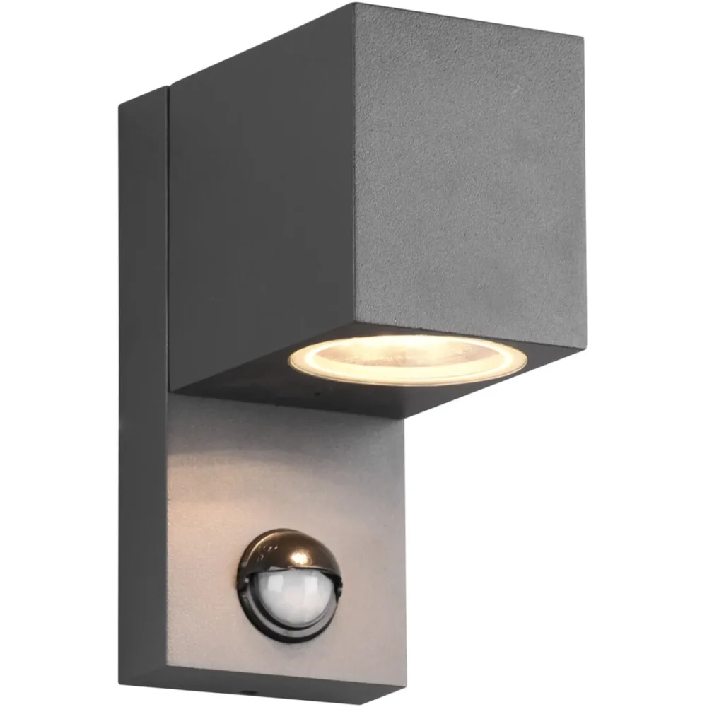 Wandlampe aussen Reeya Grau 7 cm 15 cm - Farbe: anthrazit - Material: Aluminium-Druckguss - Wandlampe aussen