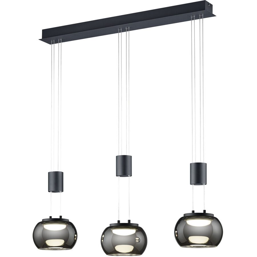 Pendellampe Magruela Schwarz Aluminium 82 cm 150 cm - Farbe: schwarz matt - LED - Lichtfarbe: Warmweiss - Pendellampe- LED Energiesparlampe