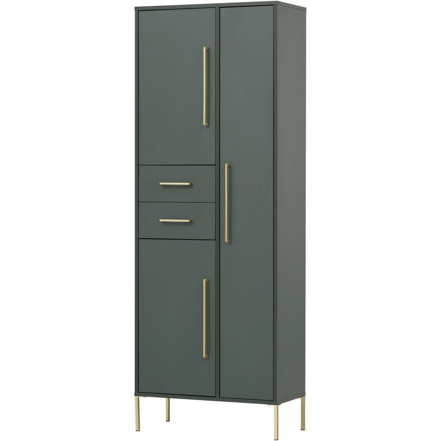 Hochschrank Annkatrin Grün Holzwerkstoff 67 cm 33 cm 184 cm - Farbe: waldgrün - Hochschrank