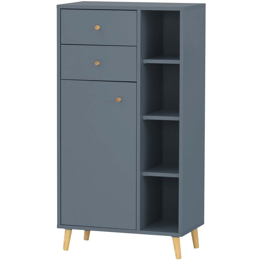 Highboard Elmeri Blau/Grau Holzwerkstoff 60 cm 113 cm - Farbe: graublau - Highboard