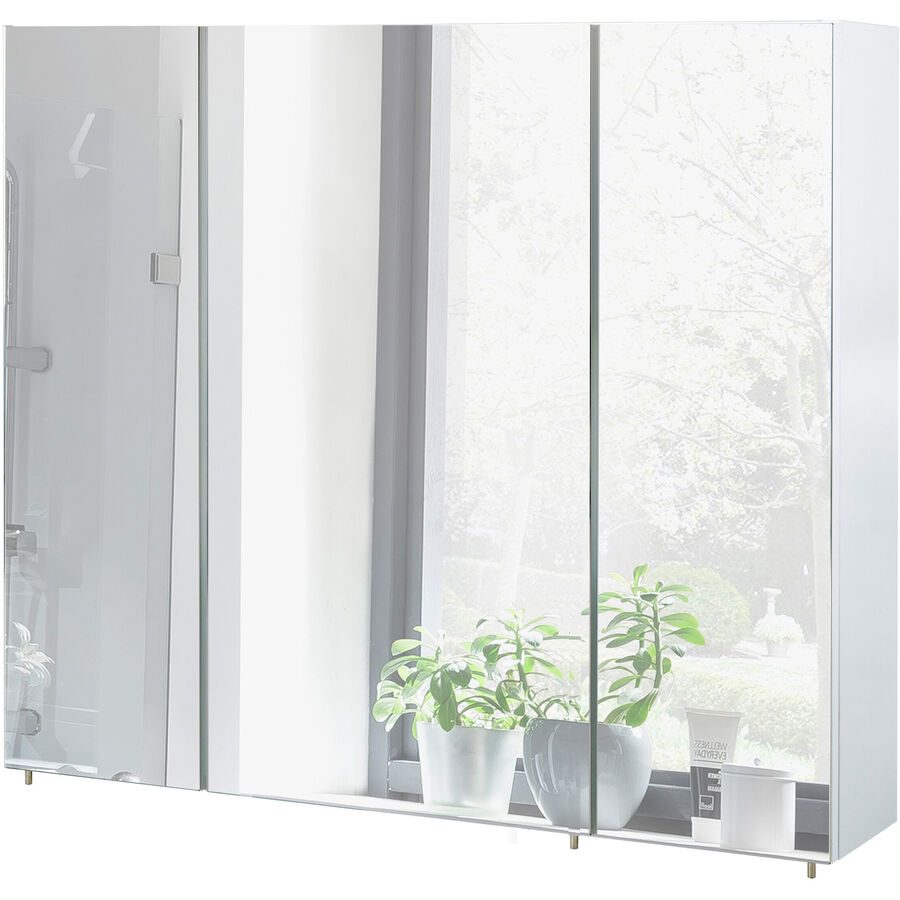 Spiegelschrank Ilsebill Weiss Holzwerkstoff/Glas 90 cm 71 cm 16 cm - Spiegelschrank