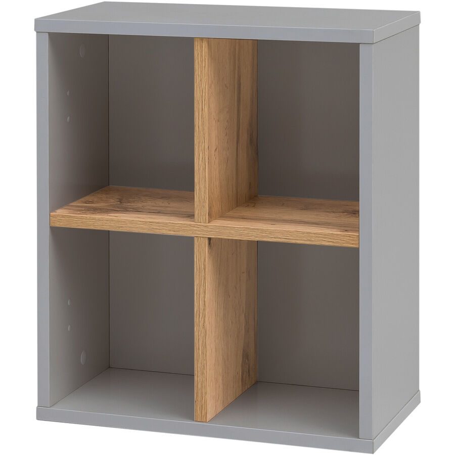 Wandregal Luise Grau Holzwerkstoff 41 cm 48 cm - Farbe: platin - Wandregal