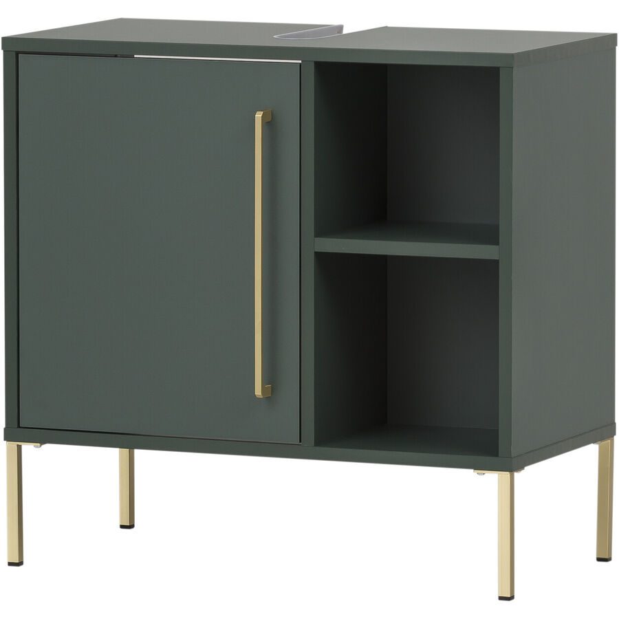 Waschbeckenunterschrank Annkatrin Grün Holzwerkstoff 65 cm 33 cm - Farbe: waldgrün - Waschbeckenunterschrank