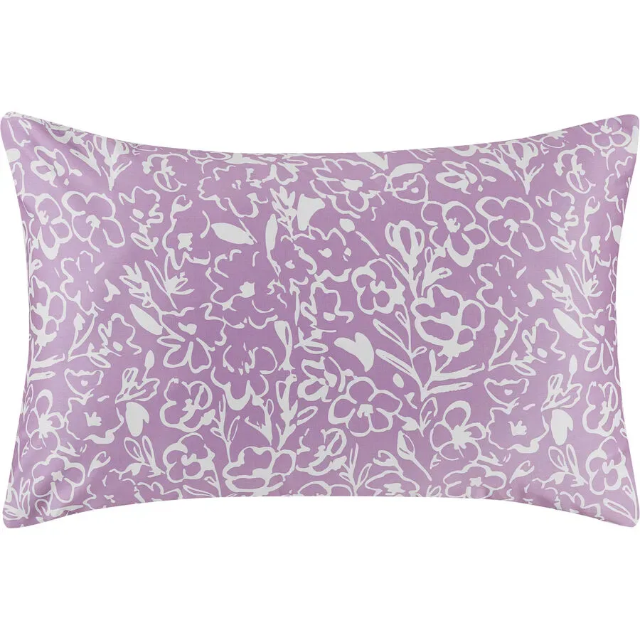Esprit - Kissenbezug, Cleo Floral Renforcé Kissenbezug, 65 x 65 cm, Lila