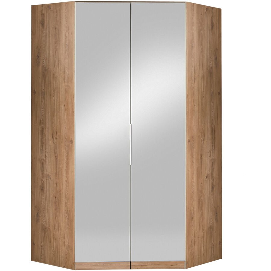 Kleiderschrank Sanko Braun Holz 120 cm 120 cm 216 cm - Farbe: Plankeneiche - Material: Holzwerkstoff - Kleiderschrank