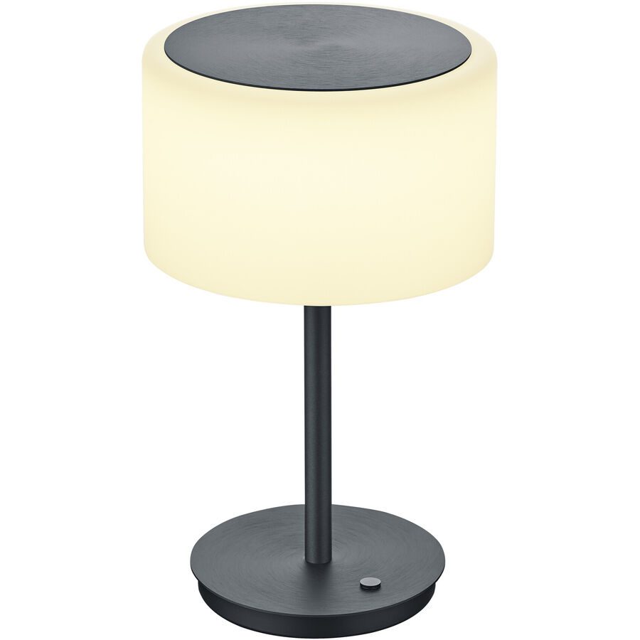 Bankamp Tischlampe Grand opal Grau Aluminium/Glas 20 cm 34 cm - Farbe: anthrazit matt eloxiert - LED - Lichtfarbe: Extra warmweiss - Tischlampe- LED