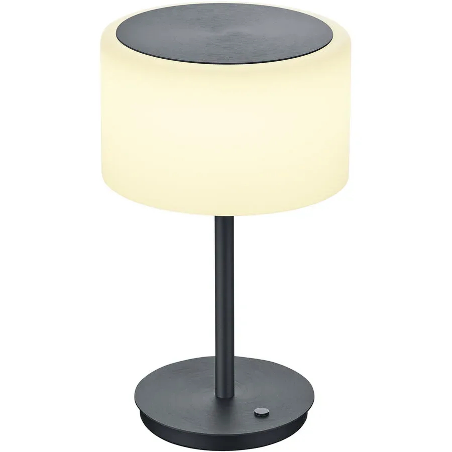 Bankamp Tischlampe Grand opal Grau Aluminium/Glas 20 cm 34 cm - Farbe: anthrazit matt eloxiert - LED - Lichtfarbe: Extra warmweiss - Tischlampe- LED