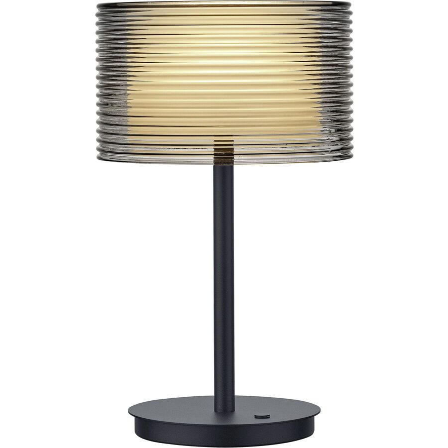 Designer-Tischlampe Bankamp Grand Groove schwarz dimmbar D 20 cm H 34 cm - LED - Lichtfarbe: Extra warmweiss - Material: Aluminium -