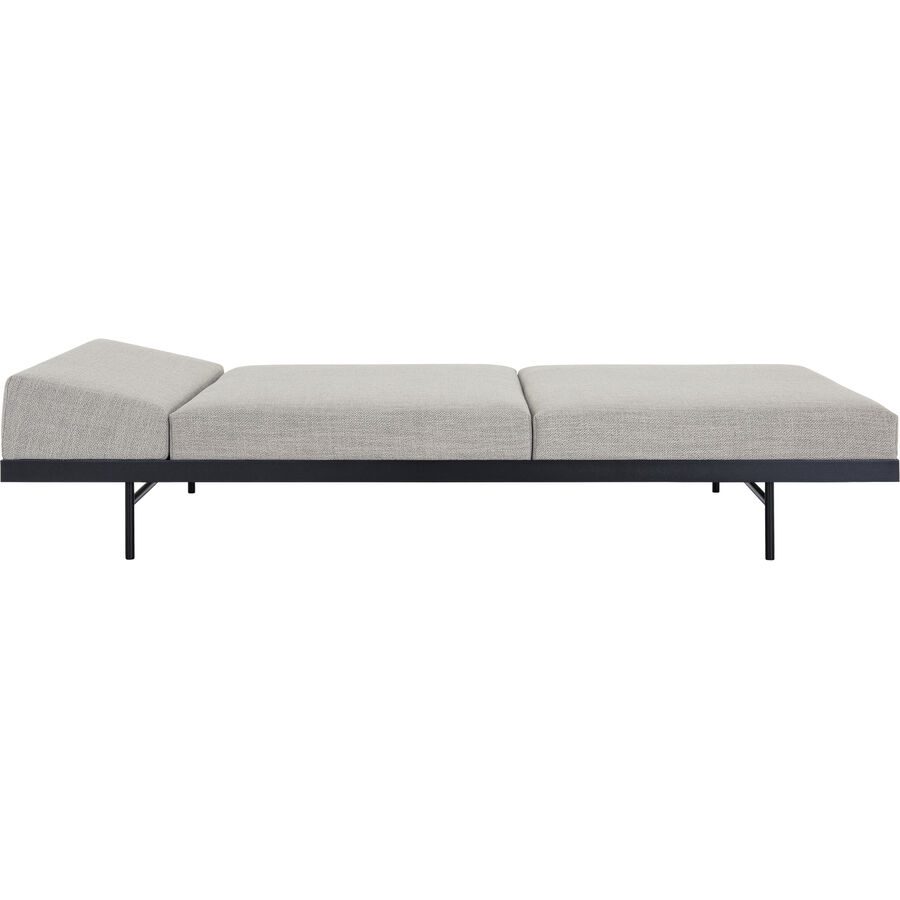 Innovation Bettsofa Malea Beige/Schwarz Stoff/Holz/Metall 195 cm 80 cm Verstellbare Lehne - Farbe: Beige, Natur, Schwarz - Material: Stoff, Holz,