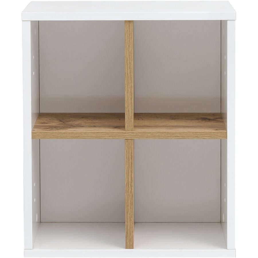 Wandregal Padek Weiss Holzwerkstoff 40.5 cm 48.3 cm - Farbe: weiss eiche landhaus - Wandregal