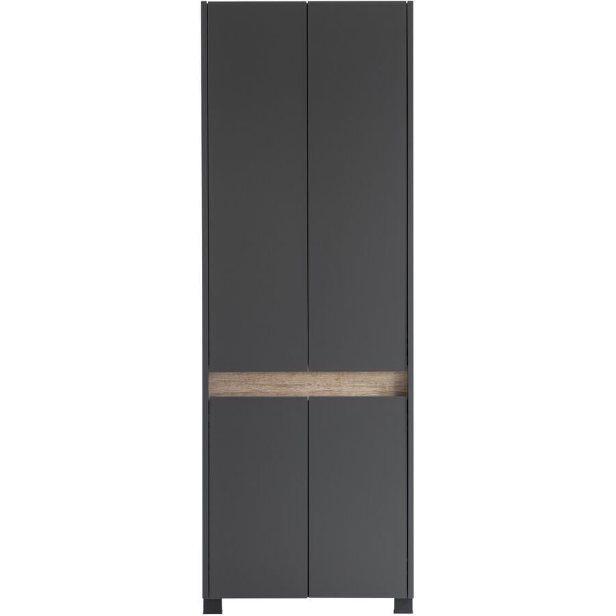 Schuhschrank Como Grau Holzwerkstoff 56.9 cm 164.5 cm - Farbe: anthrazit - Schuhschrank