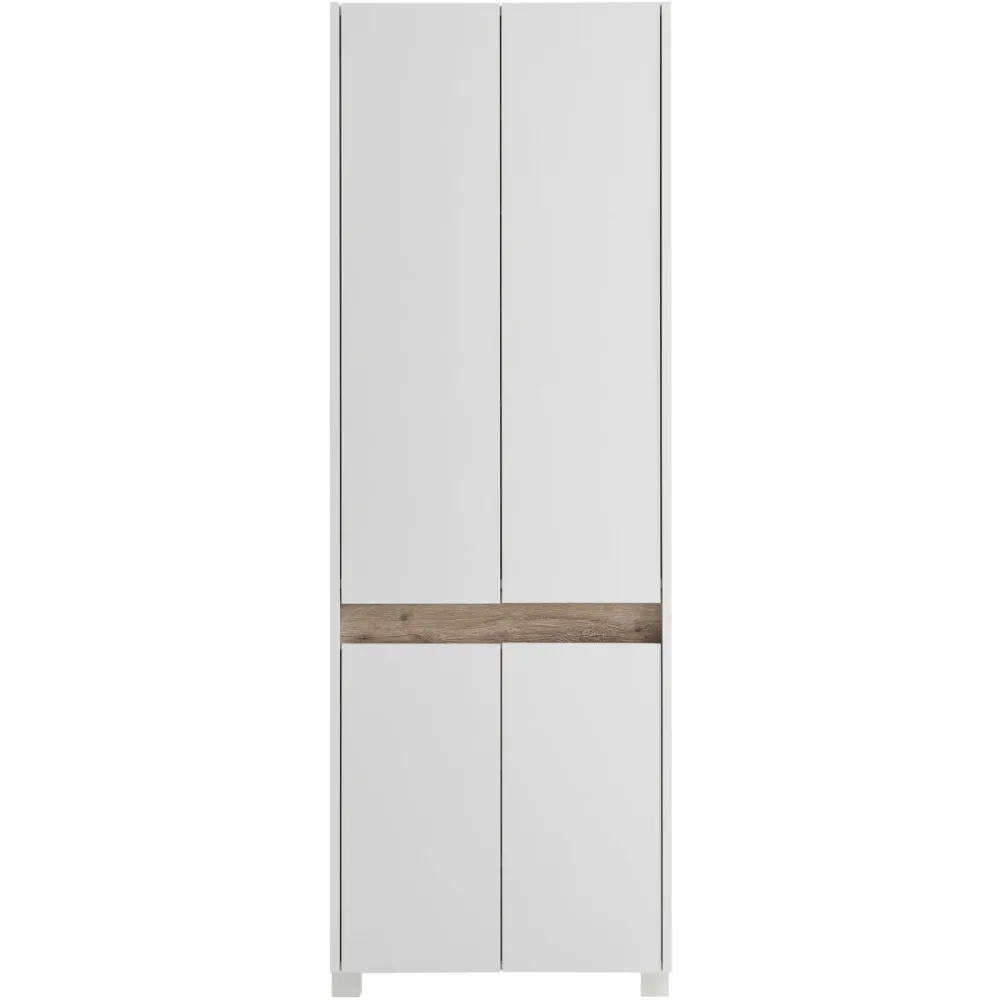 Schuhschrank Como Weiss Holzwerkstoff 56.9 cm 164.5 cm - Farbe: perlweiss - Schuhschrank