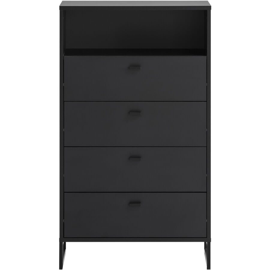 Highboard Janine Schwarz Holzwerkstoff 60.2 cm 103.9 cm - Farbe: schwarz matt - Highboard
