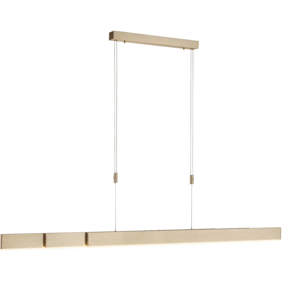 Pendellampe Q-Vito Bronze Eisen 59 cm 120 cm - Farbe: messing matt - LED - Lichtfarbe: Extra warmweiss - Tageslichtweiss - Pendellampe- LED