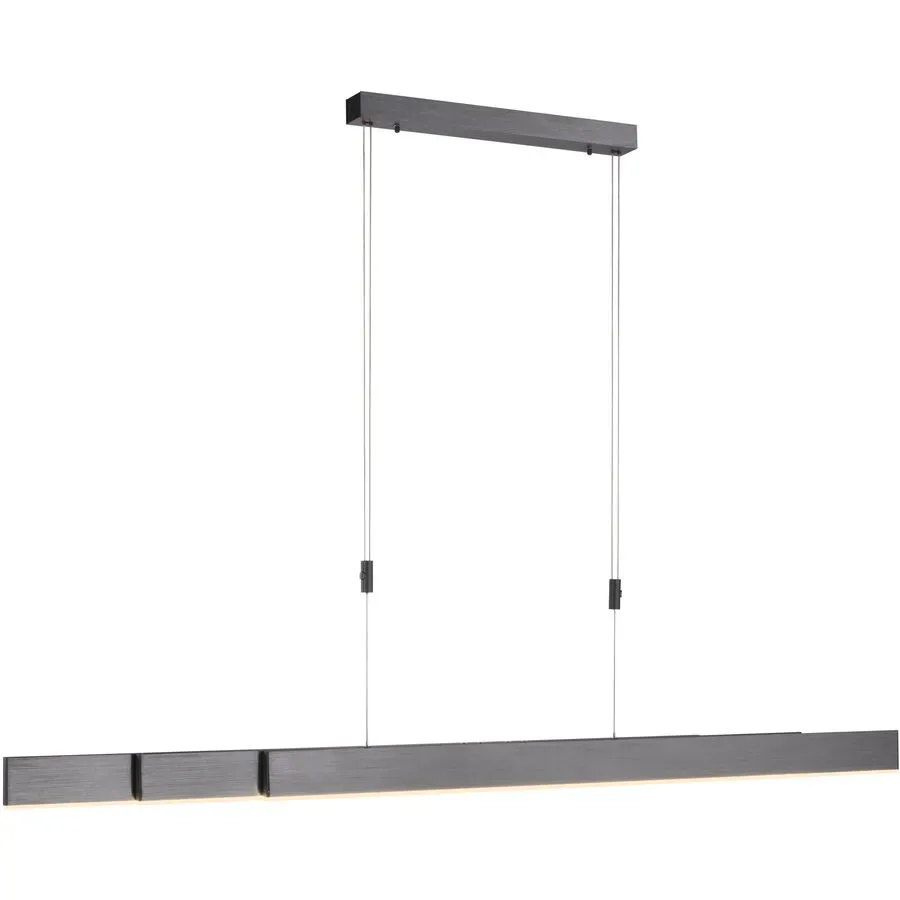 Pendellampe Q-Vito Bronze Eisen 59 cm 120 cm - Farbe: messing matt - LED - Lichtfarbe: Extra warmweiss - Tageslichtweiss - Pendellampe- LED