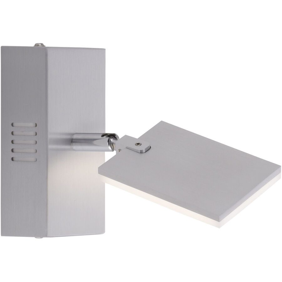 Wandlampe Pure-Mira Silber Eisen 7.5 cm 8.5 cm - Farbe: Aluminium - LED - Lichtfarbe: Extra warmweiss - Tageslichtweiss - Wandlampe- LED