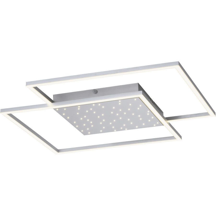 Deckenlampe Yuki Grau Aluminium 67 cm 5 cm - Farbe: stahl - LED - Lichtfarbe: Extra warmweiss - Tageslichtweiss - Deckenlampe- LED Energiesparlampe