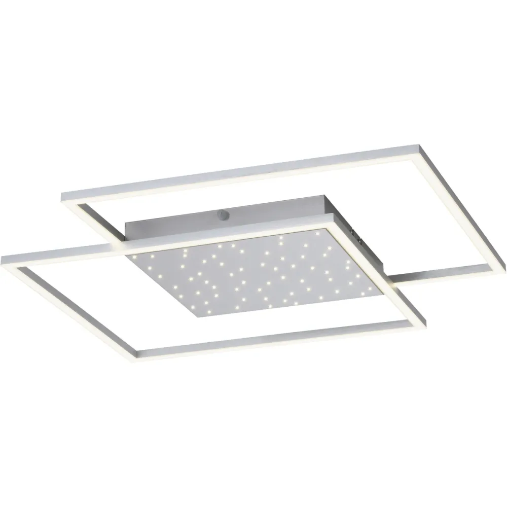 Deckenlampe Yuki Grau Aluminium 67 cm 5 cm - Farbe: stahl - LED - Lichtfarbe: Extra warmweiss - Tageslichtweiss - Deckenlampe- LED Energiesparlampe