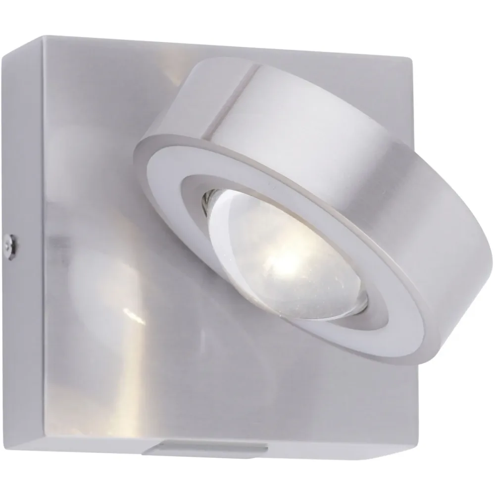 Wandlampe Q-Mia Grau Aluminium 12.5 cm 12.5 cm - Farbe: stahl - LED - Lichtfarbe: Extra warmweiss - Tageslichtweiss - Wandlampe- LED Energiesparlampe