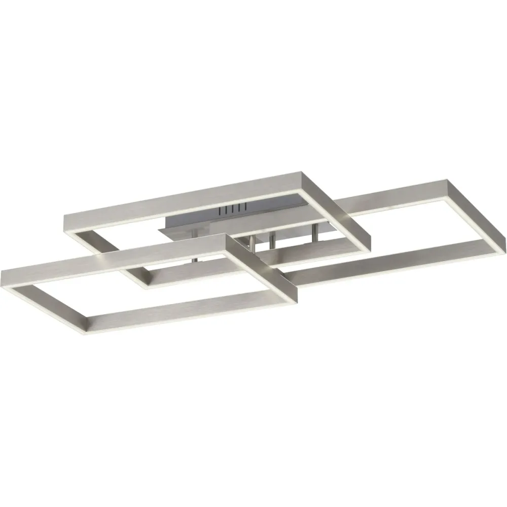 Deckenlampe Paan Grau Kunststoff 50 cm 15 cm - Farbe: stahl - LED - Lichtfarbe: Extra warmweiss - Tageslichtweiss - Deckenlampe- LED Energiesparlampe