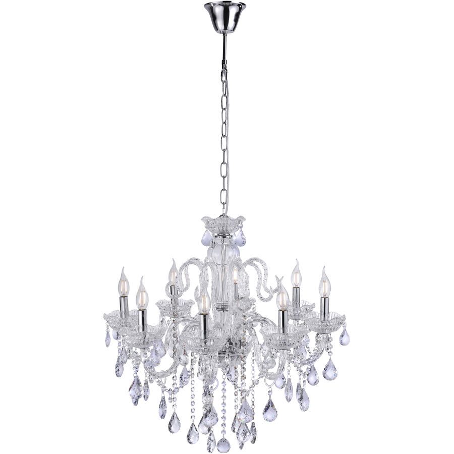 Pendellampe Gracia Transparent Glas/Kristall B 71 H 69 cm - Farbe: Silber - Material: Aluminium - Pendellampe