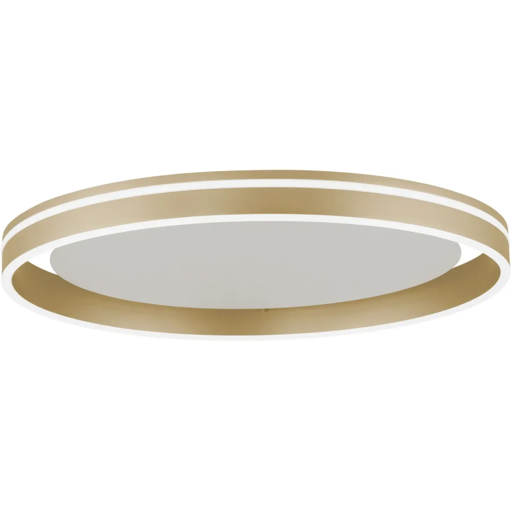 Deckenlampe Q-Vito Gold Eisen 59 cm 8 cm - Farbe: messing matt - LED - Lichtfarbe: Extra warmweiss - Tageslichtweiss - Deckenlampe- LED