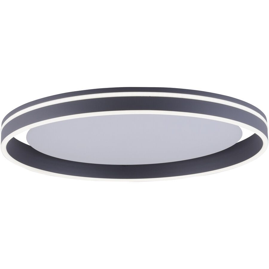 Deckenlampe Q-Vito Grau Aluminium 59 cm 8 cm - Farbe: anthrazit - LED - Lichtfarbe: Extra warmweiss - Tageslichtweiss - Deckenlampe- LED