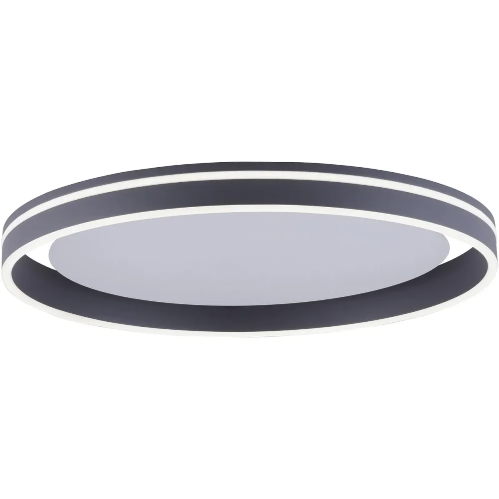 Deckenlampe Q-Vito Grau Aluminium 59 cm 8 cm - Farbe: anthrazit - LED - Lichtfarbe: Extra warmweiss - Tageslichtweiss - Deckenlampe- LED
