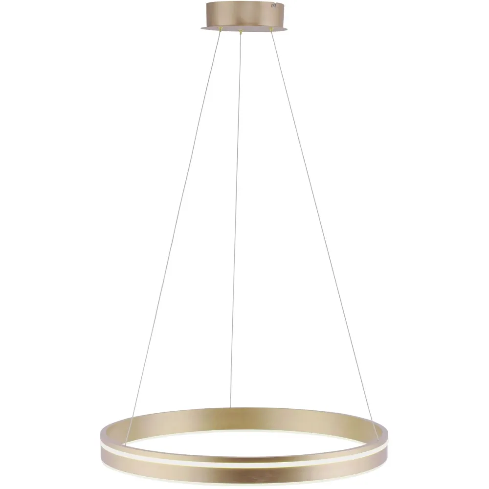 Pendellampe Q-Vito Bronze Eisen 59 cm 120 cm - Farbe: messing matt - LED - Lichtfarbe: Extra warmweiss - Tageslichtweiss - Pendellampe- LED
