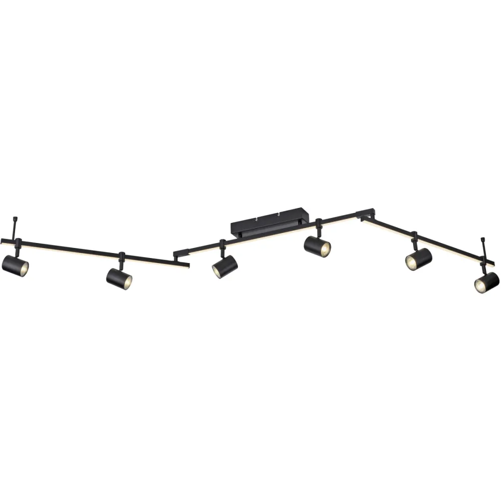 Spot Barik Schwarz Eisen 6 cm 19.5 cm Drehbar - LED - Lichtfarbe: Warmweiss - Spot- LED Energiesparlampe