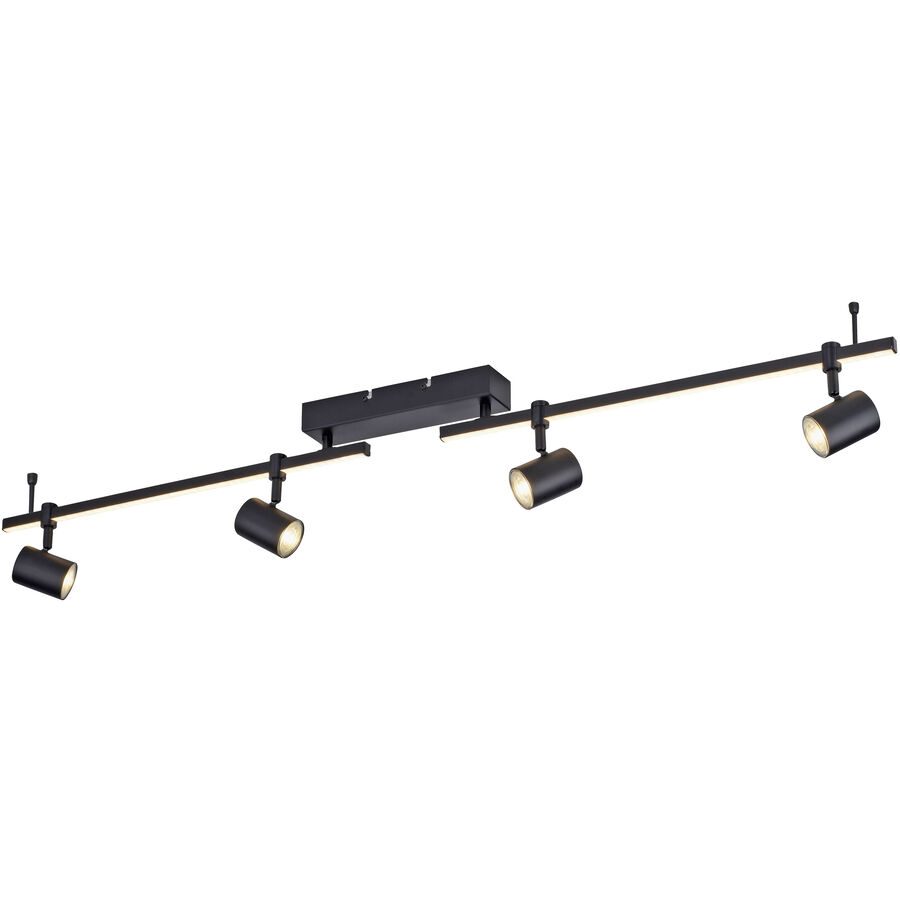 Deckenlampe Barik Schwarz Aluminium B 6 H 17 cm - LED - Lichtfarbe: Warmweiss - Deckenlampe- LED Energiesparlampe