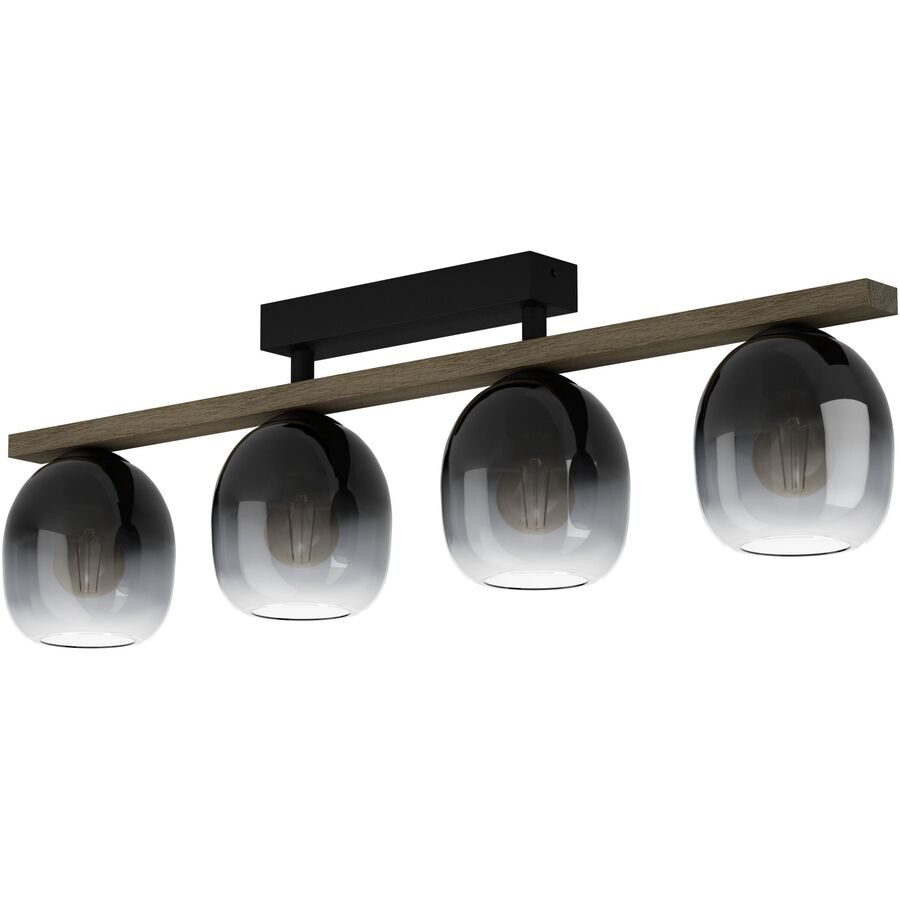 Eglo Deckenlampe Filago Braun/Schwarz Stahl/Holz 14.5 cm 25 cm - Material: Holz/Stahl - Deckenlampe