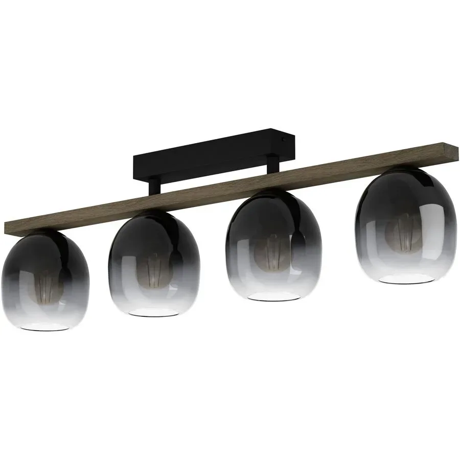 Eglo Deckenlampe Filago Braun/Schwarz Stahl/Holz 14.5 cm 25 cm - Material: Holz/Stahl - Deckenlampe