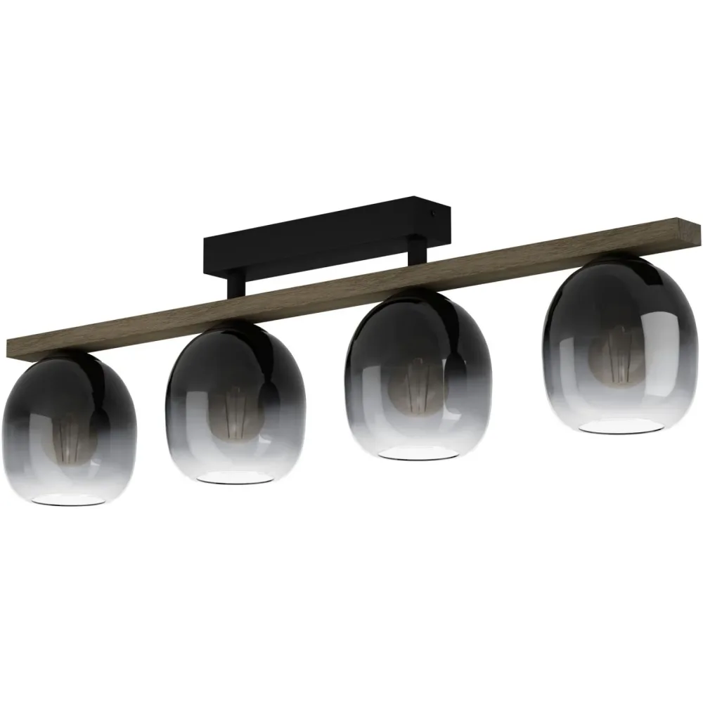 Eglo Deckenlampe Filago Braun/Schwarz Stahl/Holz 14.5 cm 25 cm - Material: Holz/Stahl - Deckenlampe