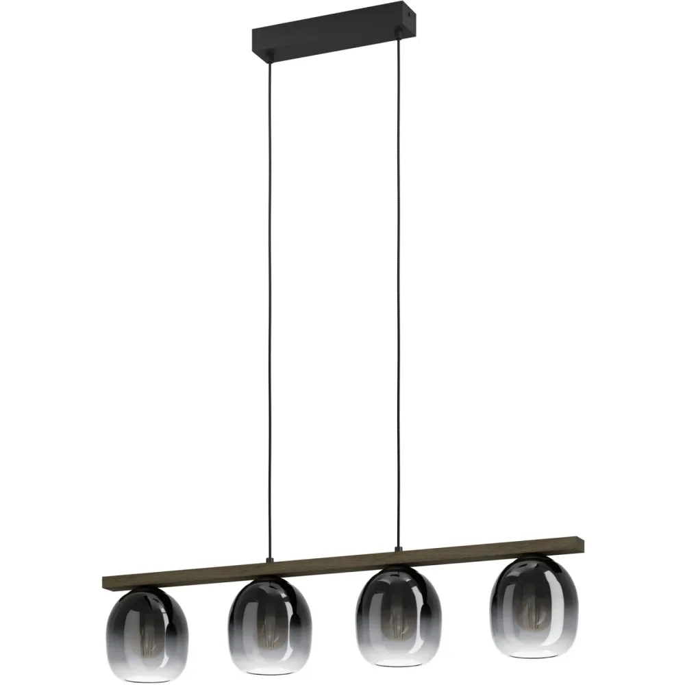 Eglo Pendellampe Filago Braun/Schwarz Stahl/Holz 14.5 cm 110 cm - Material: Holz/Stahl - Pendellampe