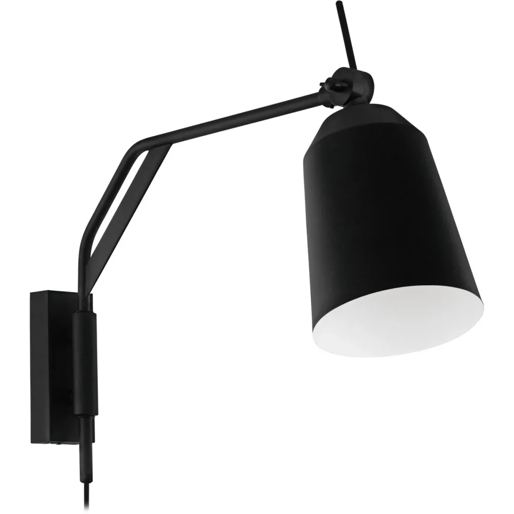 Eglo Wandlampe Loreto Schwarz/Weiss Stahl 14 cm 36.5 cm - Wandlampe