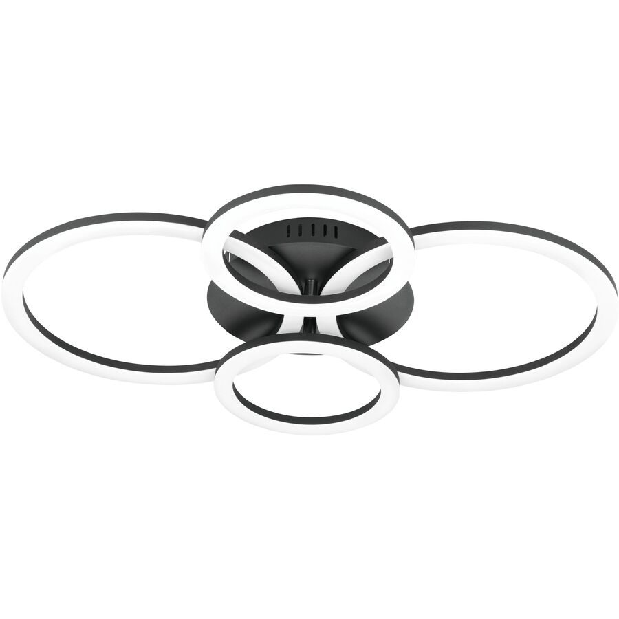 Eglo Deckenlampe Parrapos-Z Schwarz Stahl 45 cm 8 cm - LED - Lichtfarbe: Warmweiss - Kaltes Tagesweiss - Deckenlampe- LED Energiesparlampe