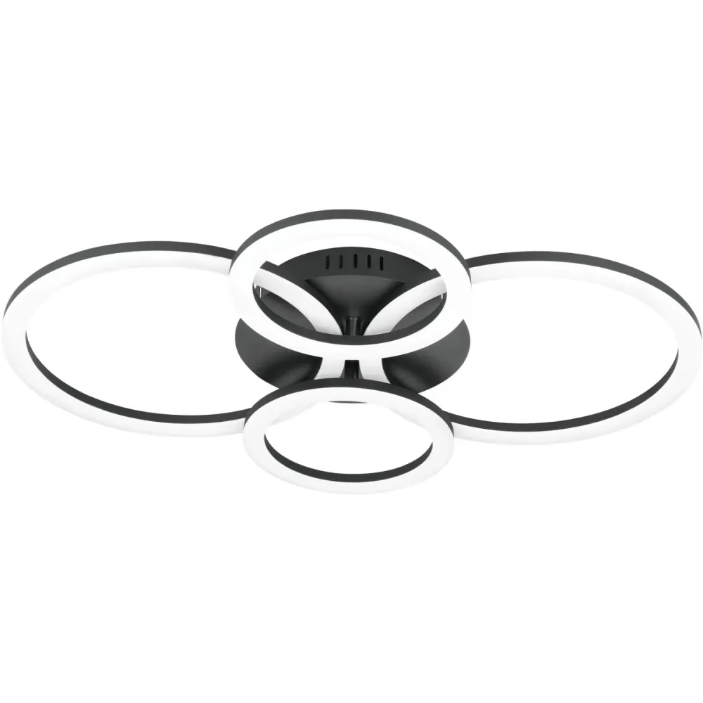 Eglo Deckenlampe Parrapos-Z Schwarz Stahl 45 cm 8 cm - LED - Lichtfarbe: Warmweiss - Kaltes Tagesweiss - Deckenlampe- LED Energiesparlampe