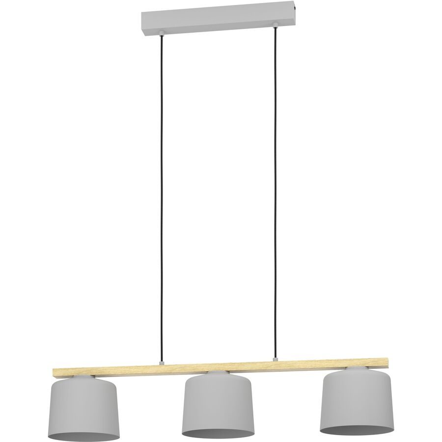 Eglo Pendellampe Mariel Grau Stahl/Holz 19 cm 110 cm - Farbe: hellgrau - Material: Holz/Stahl - Pendellampe