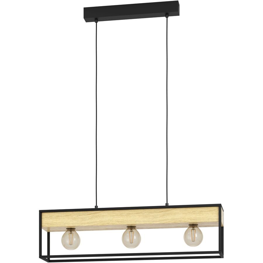 Eglo Pendellampe Libertad 1 Braun/Schwarz Stahl/Holz 14 cm 110 cm - Material: Holz/Stahl - Pendellampe