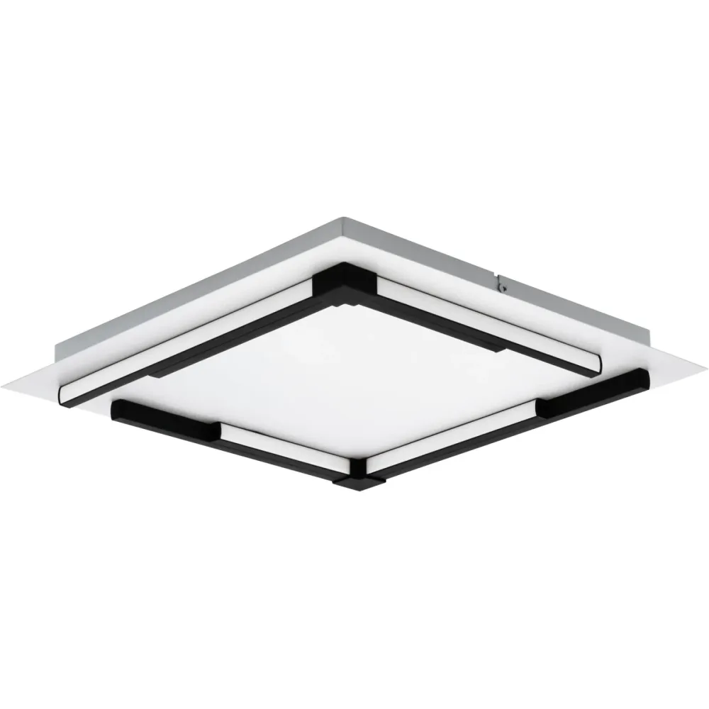 Eglo Deckenlampe Zampote Schwarz/Weiss Aluminium/Stahl 38 cm 5 cm - LED - Lichtfarbe: Warmweiss - Deckenlampe- LED Energiesparlampe