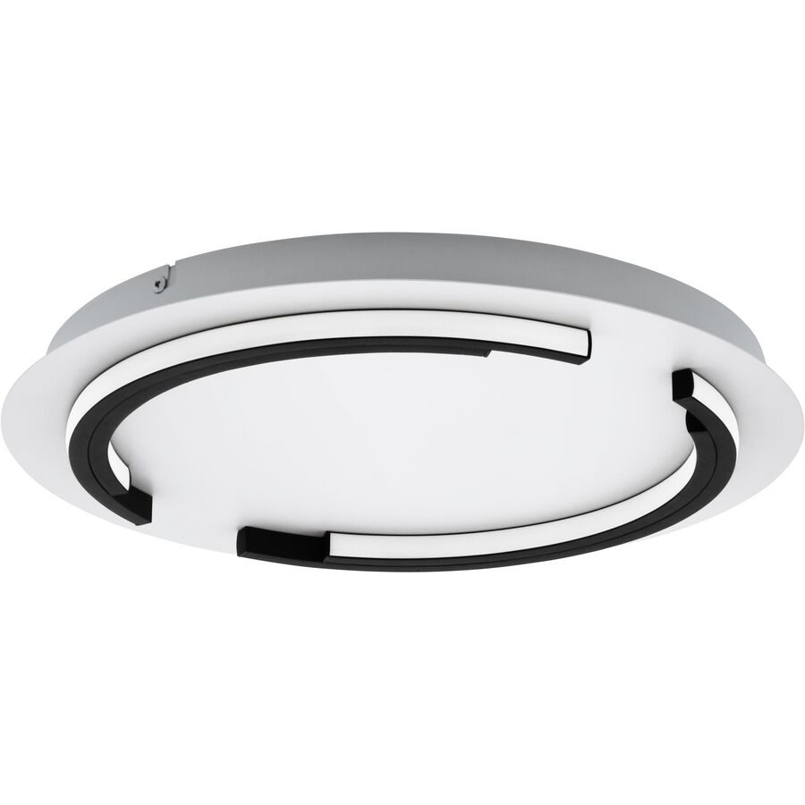 Eglo Deckenlampe Zampote Schwarz/Weiss Aluminium/Stahl 42 cm 5 cm - LED - Lichtfarbe: Warmweiss - Deckenlampe- LED Energiesparlampe