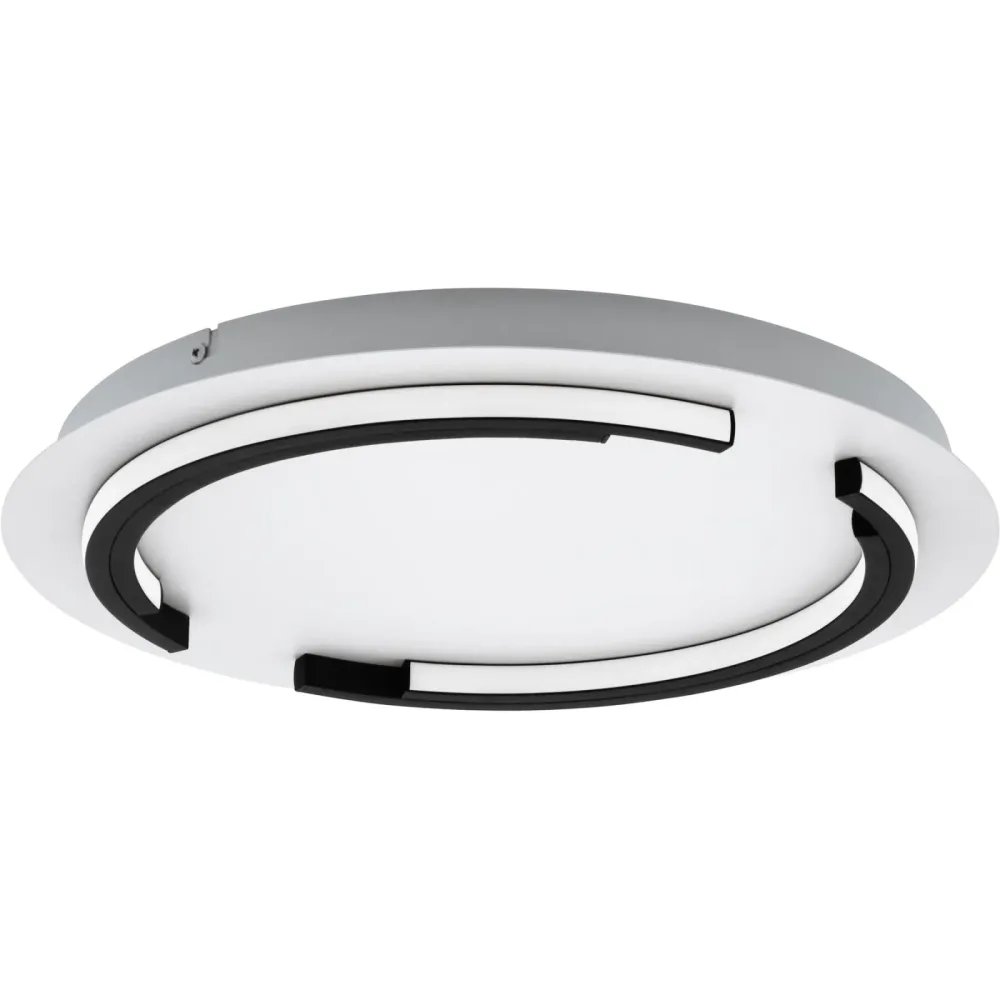 Eglo Deckenlampe Zampote Schwarz/Weiss Aluminium/Stahl 42 cm 5 cm - LED - Lichtfarbe: Warmweiss - Deckenlampe- LED Energiesparlampe