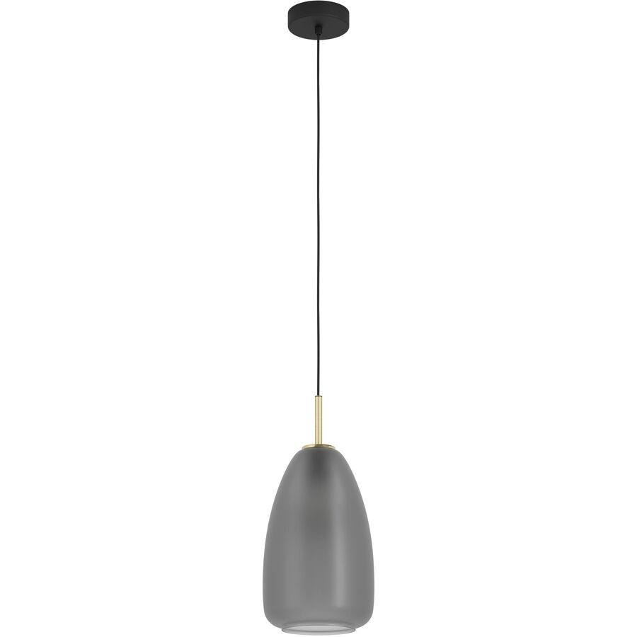 Eglo Pendellampe Alobrase Schwarz Stahl 20 cm 110 cm - Farbe: Schwarz/Messing - Pendellampe