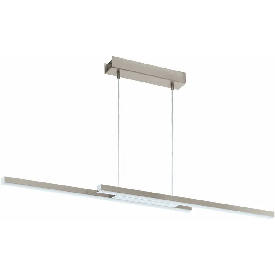 Eglo Pendellampe Fraioli-Z Grau Aluminium 10 cm 120 cm - Farbe: Nickel matt - LED - Lichtfarbe: Extra warmweiss - Kaltes Tagesweiss - Pendellampe- LED